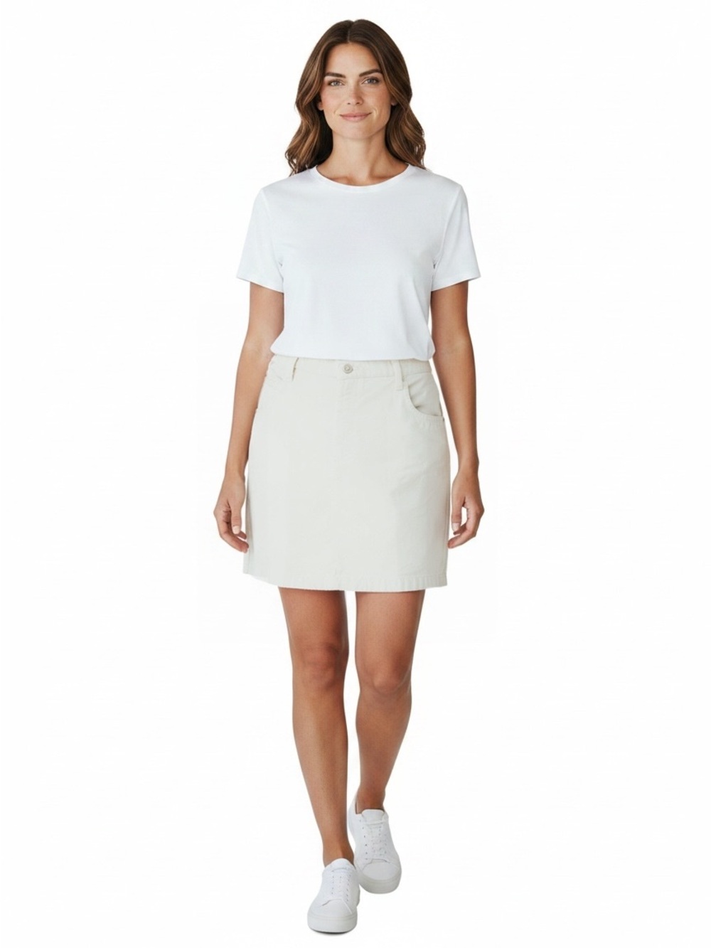 Blassport Beige Cotton Denim Women’s A-Line Skirt Size 12